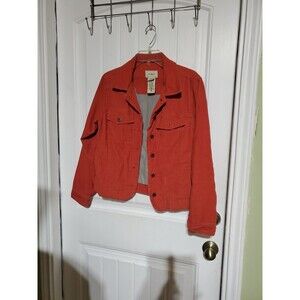 EUC Ladies L.L. Bean Corduroy Burnt Orange Button Down Jacket SIZE XS